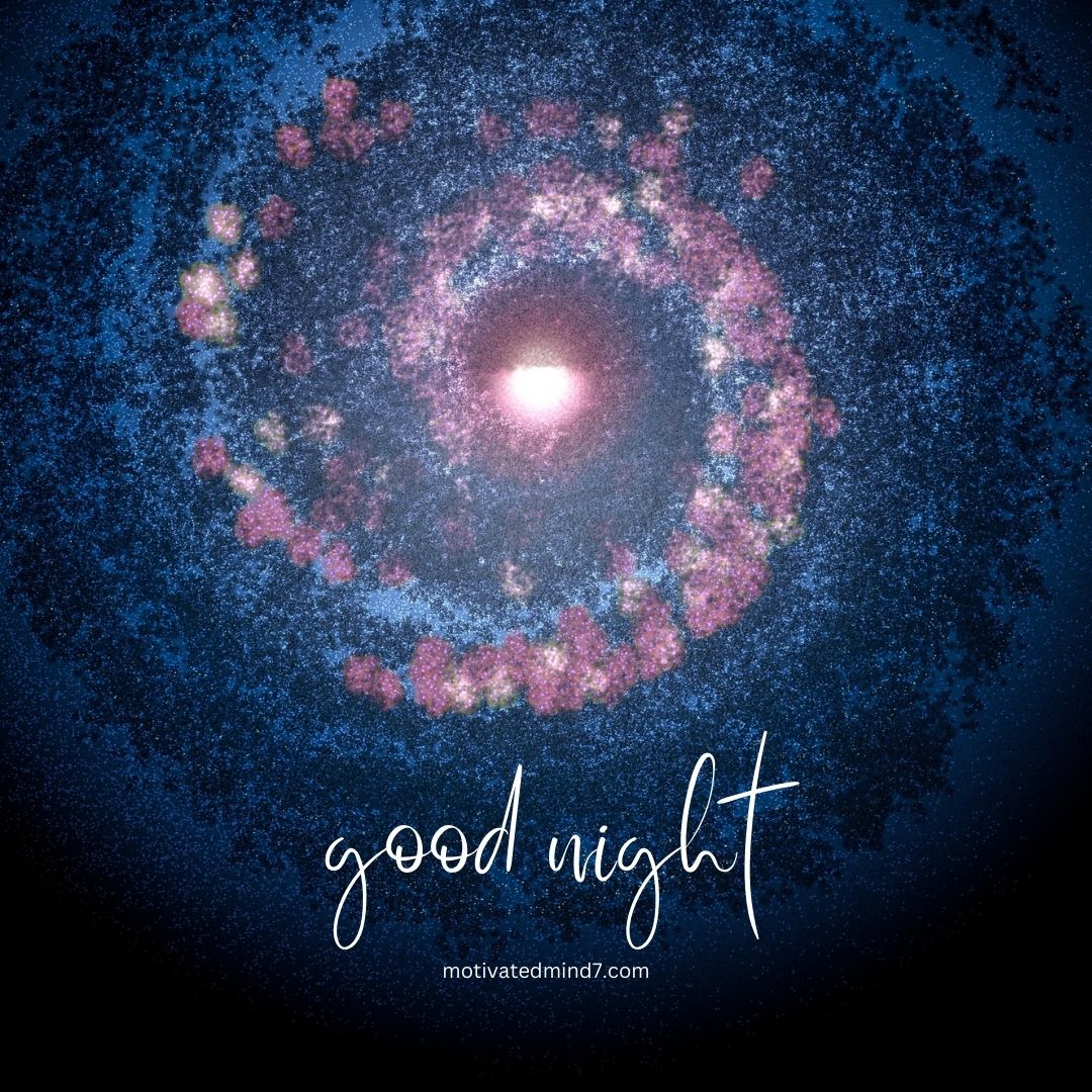 A beautiful good night image of blue color galaxy in middle there is a sun shining.